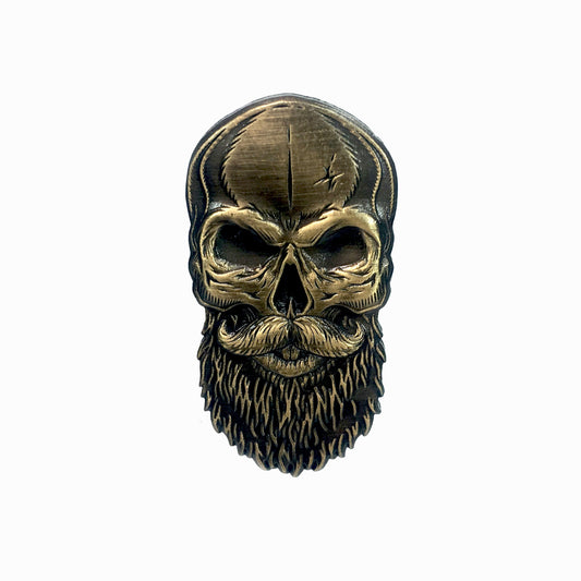 3D Beard Skull Pin