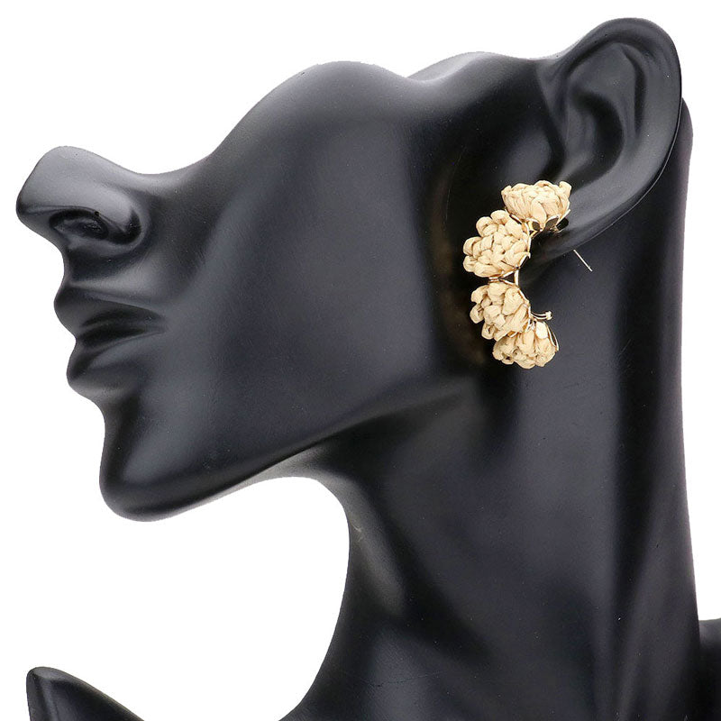 Raffia Cluster Half Hoop Earrings
