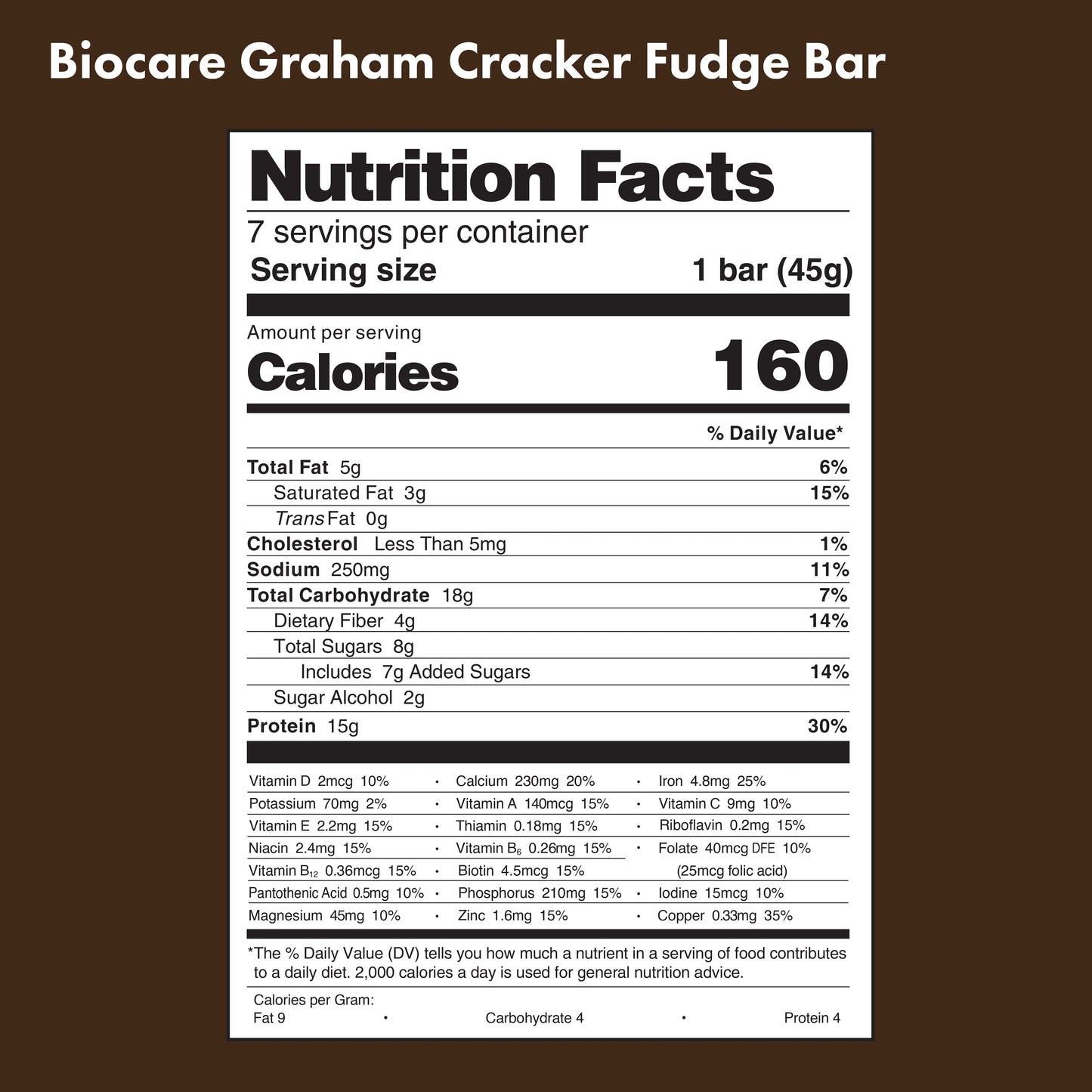 15G Protein Graham Cracker Fudge Bar