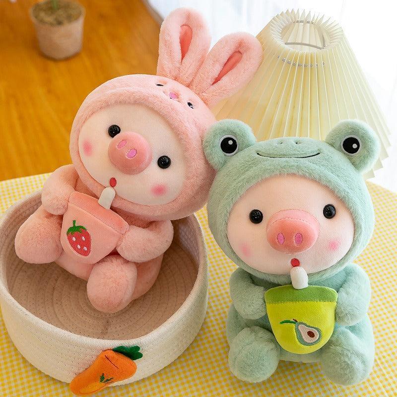 Cute Boba Tea Piggy Plush – Great Gift for All Ages