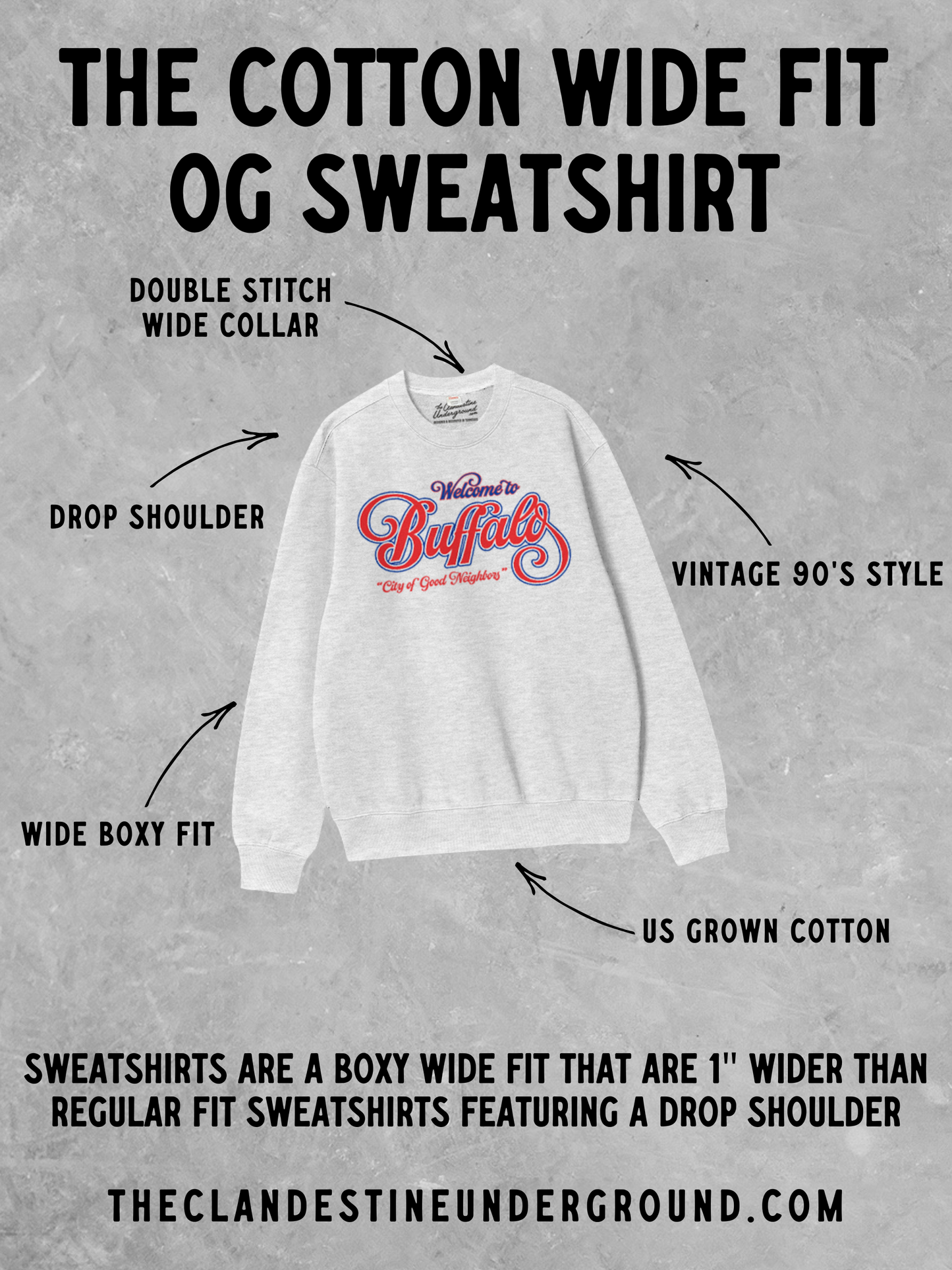 Underground Original Design: See You at the Slopes, Winter Boxy Cotton Sweatshirt