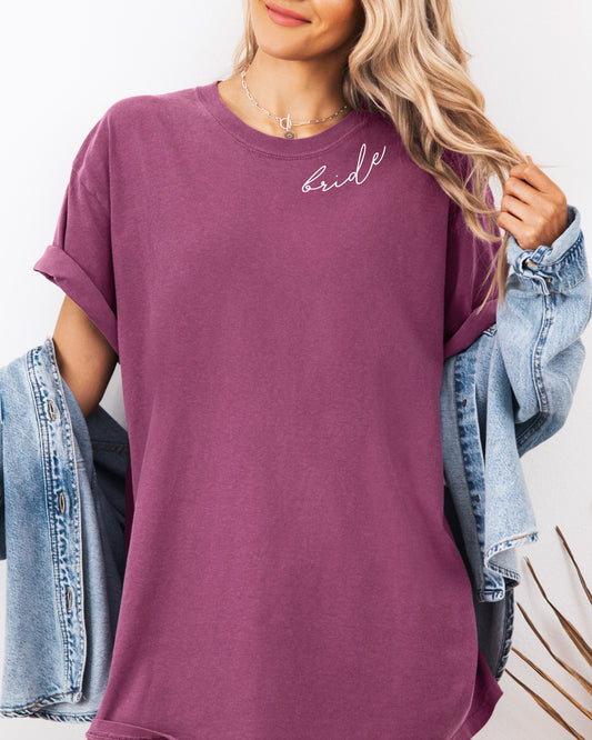 Bride Mrs Honeymoon Comfort Colors Garment-Dyed T-Shirt – Bridal Shower & Wedding Gift Tee