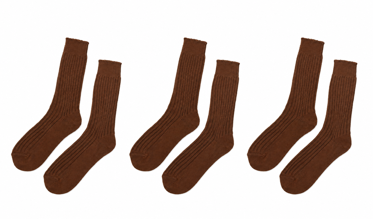 tittimitti® Men’s 100% Organic Cotton Boot Socks 3-Pack – Thick Warm Winter Crew Socks (Made in Italy)