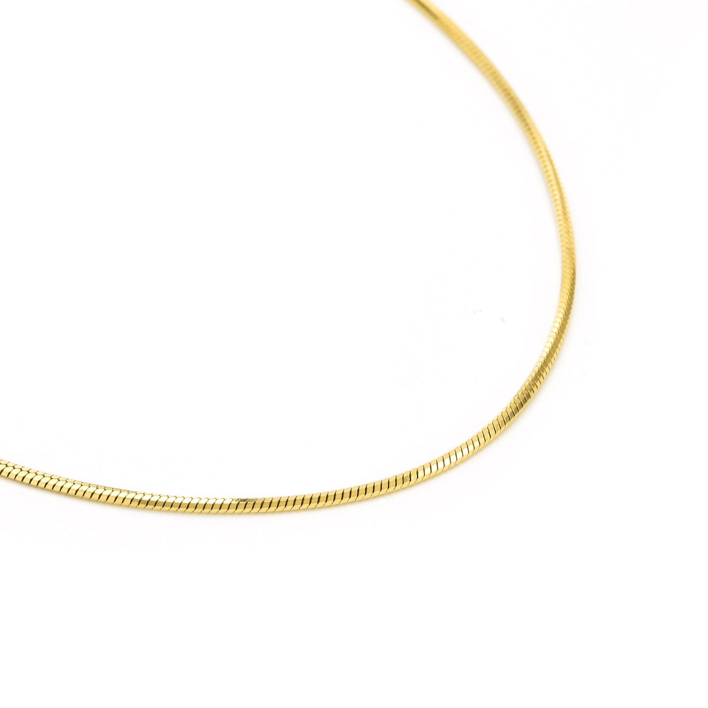C001G B.Tiff Gold Octagonal Herringbone Chain Necklace (An exclusive clasp design)