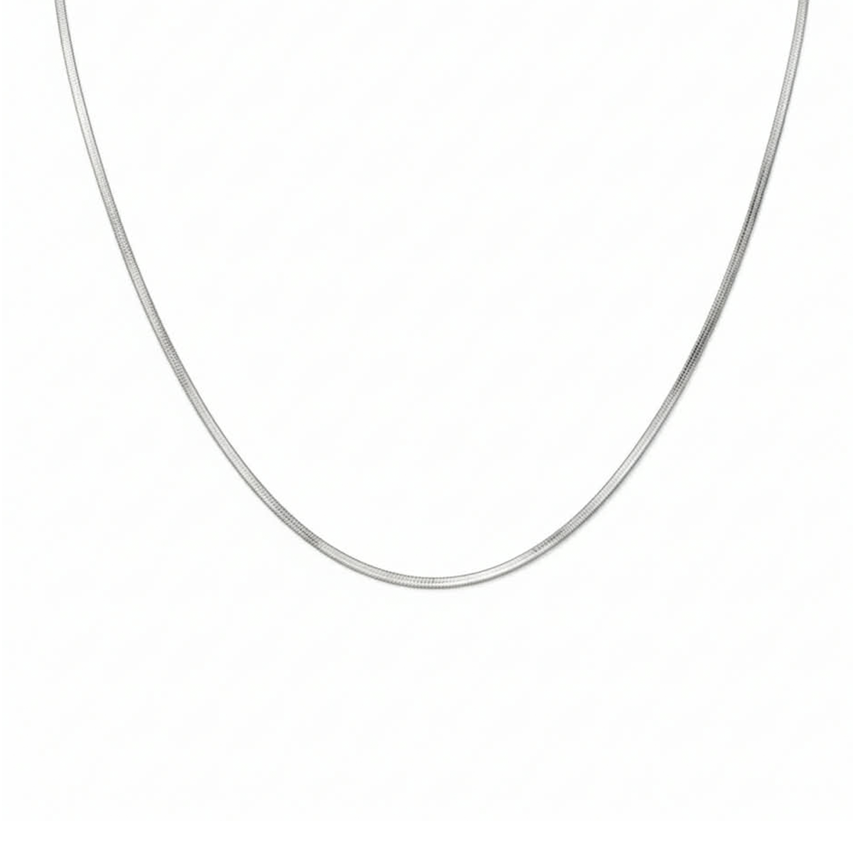 C002W B.Tiff 2mm Herringbone Chain Necklace