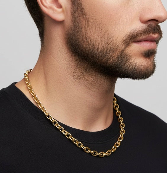 C007G B.Tiff 5mm Gold Cable Link Chain Necklace