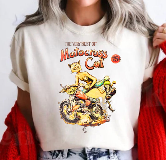 Vintage motorcross cat shirt