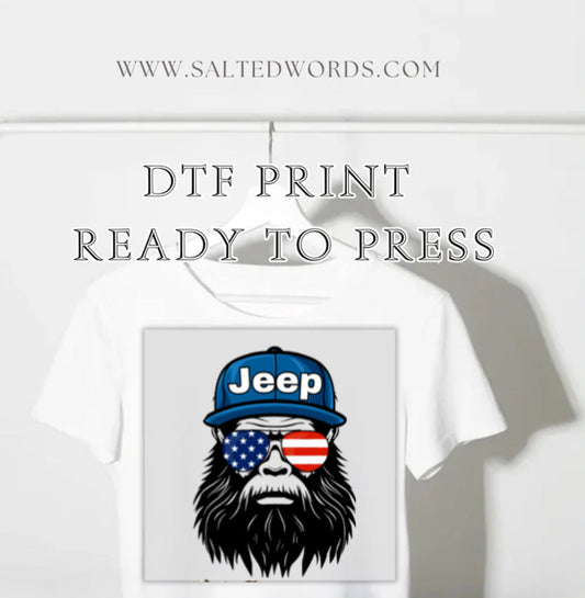Jeep big foot American flag DTF print