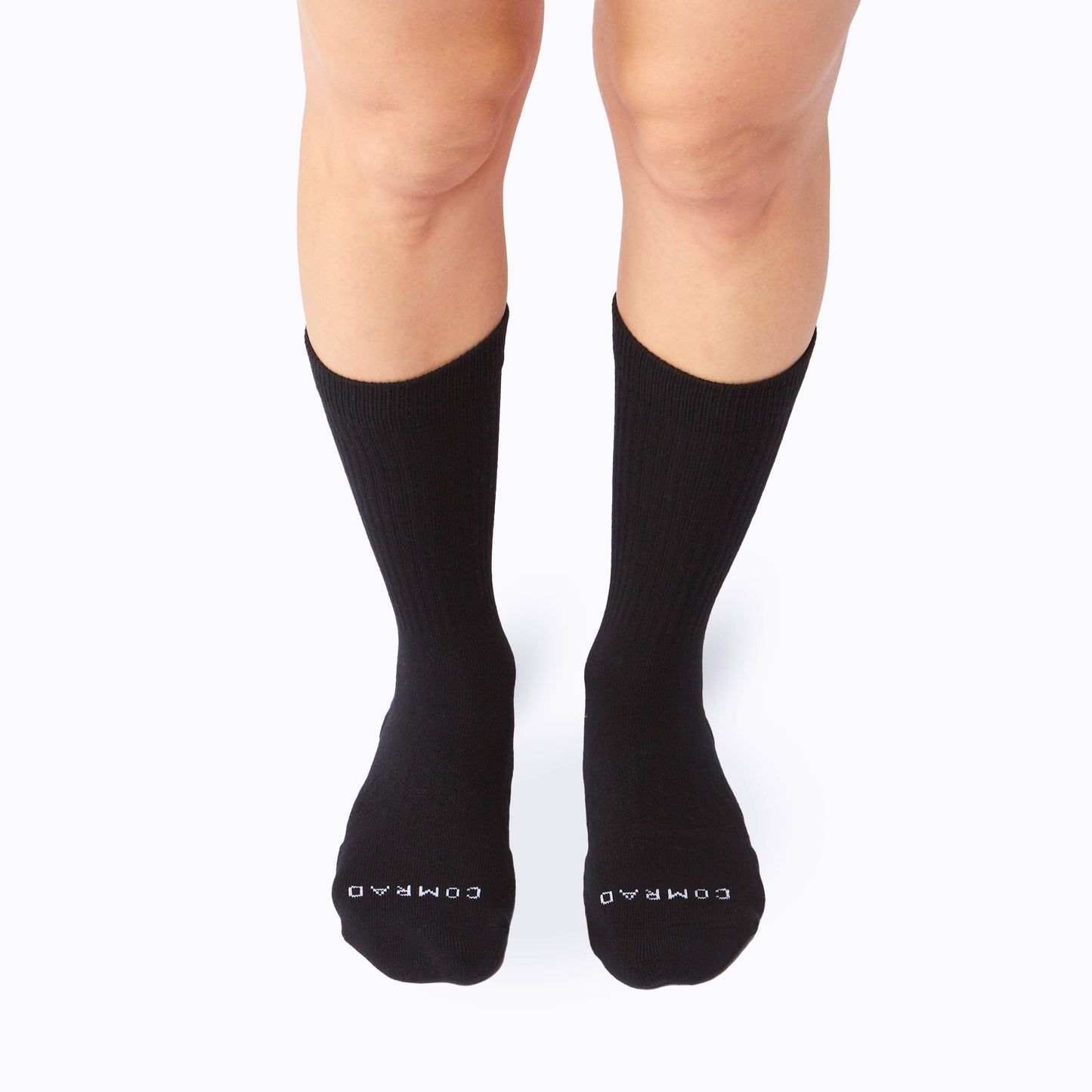 Combed Cotton Crew Socks - Black