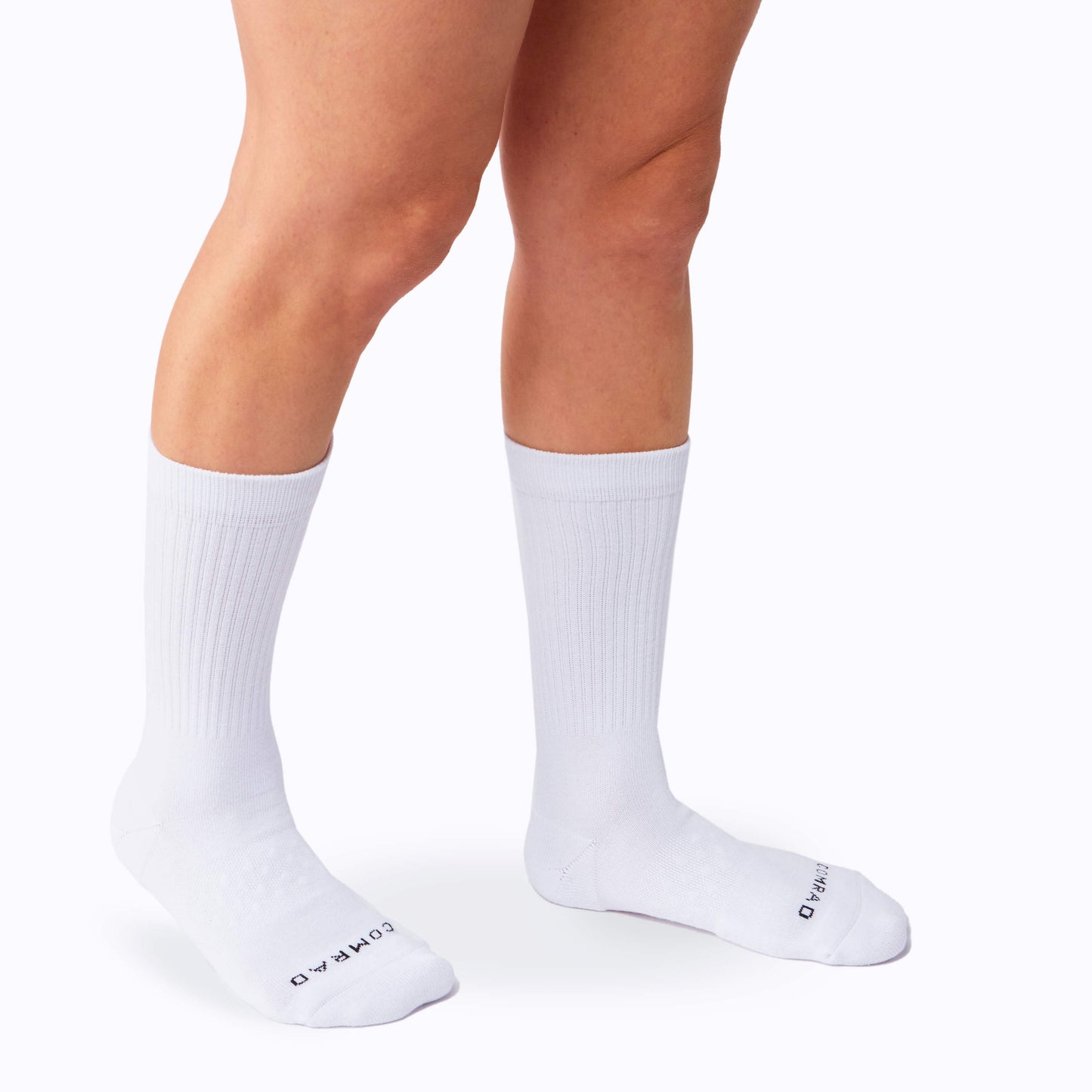 Combed Cotton Crew Socks - White