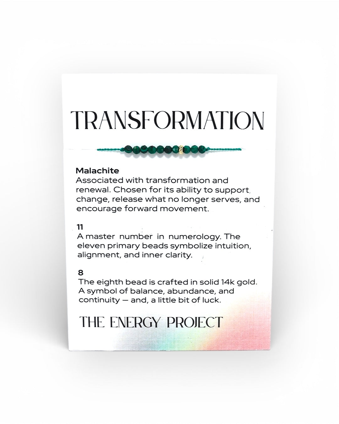 The Energy Project  – Transformation Bracelet - Malachite & 14k Gold