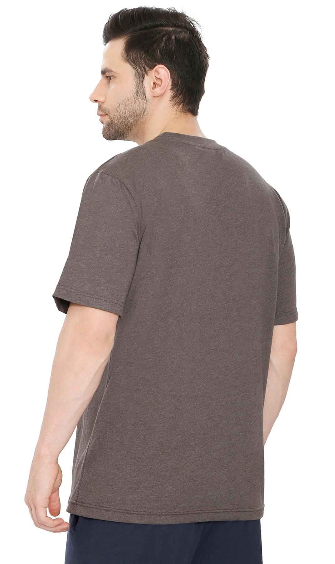 Men’s Heavyweight Short Sleeve V-Neck T-Shirt – Relaxed Fit Cotton Blend with Pocket