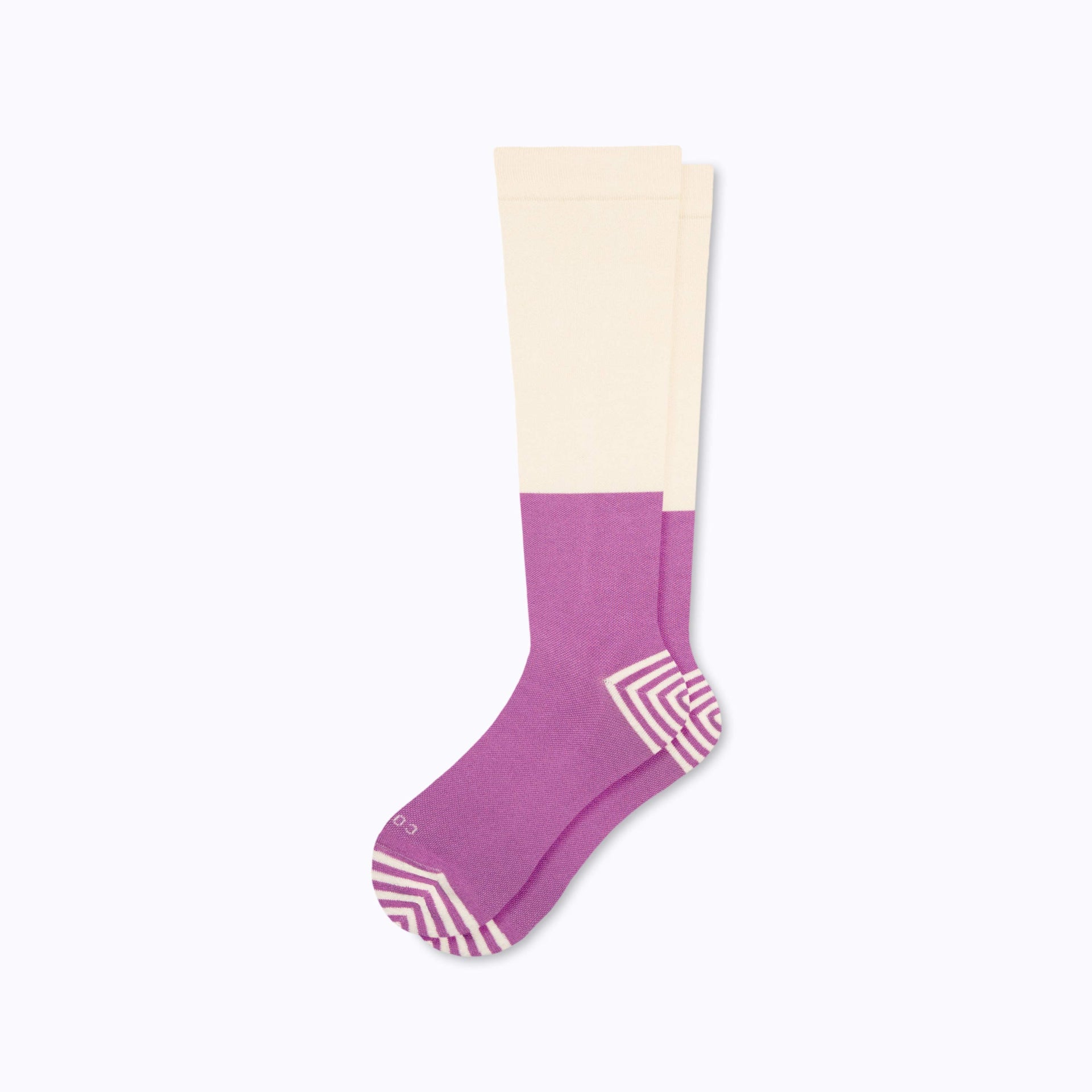 CloudCotton Compression Socks – Colorblock - Cream/Mulberry / Small