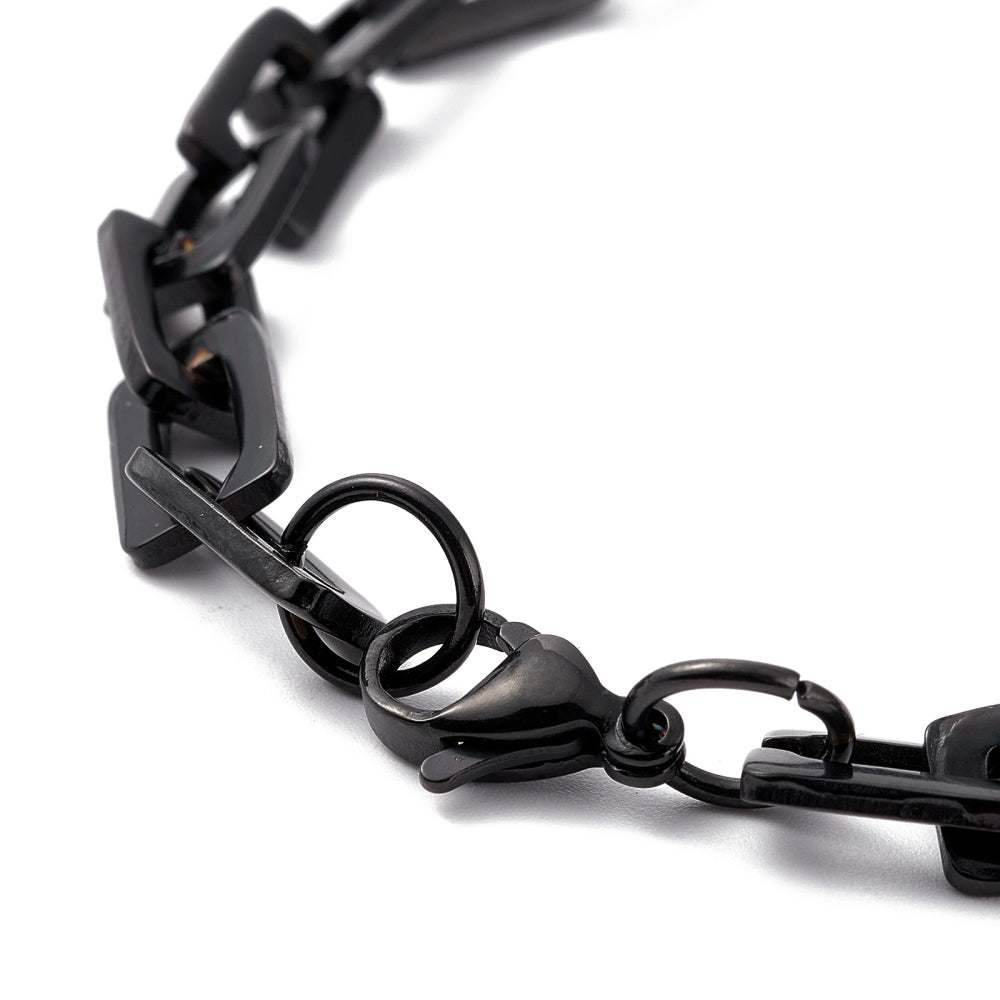 CURB CHECK BLACK - Men's Steel Bracelet