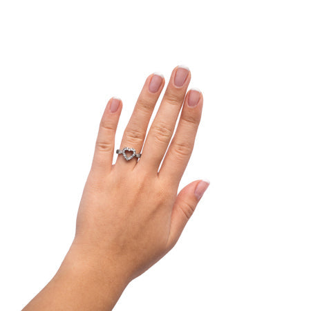CZ Open Heart Ring