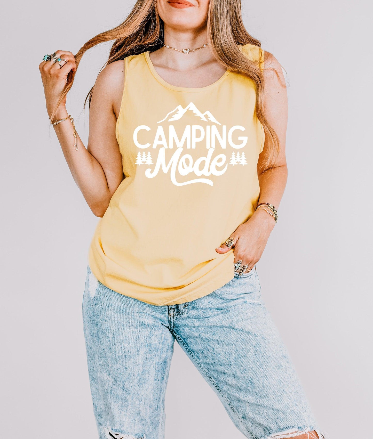 Camping Mode Mountain Hiking Nature Comfort Colors Tank Top