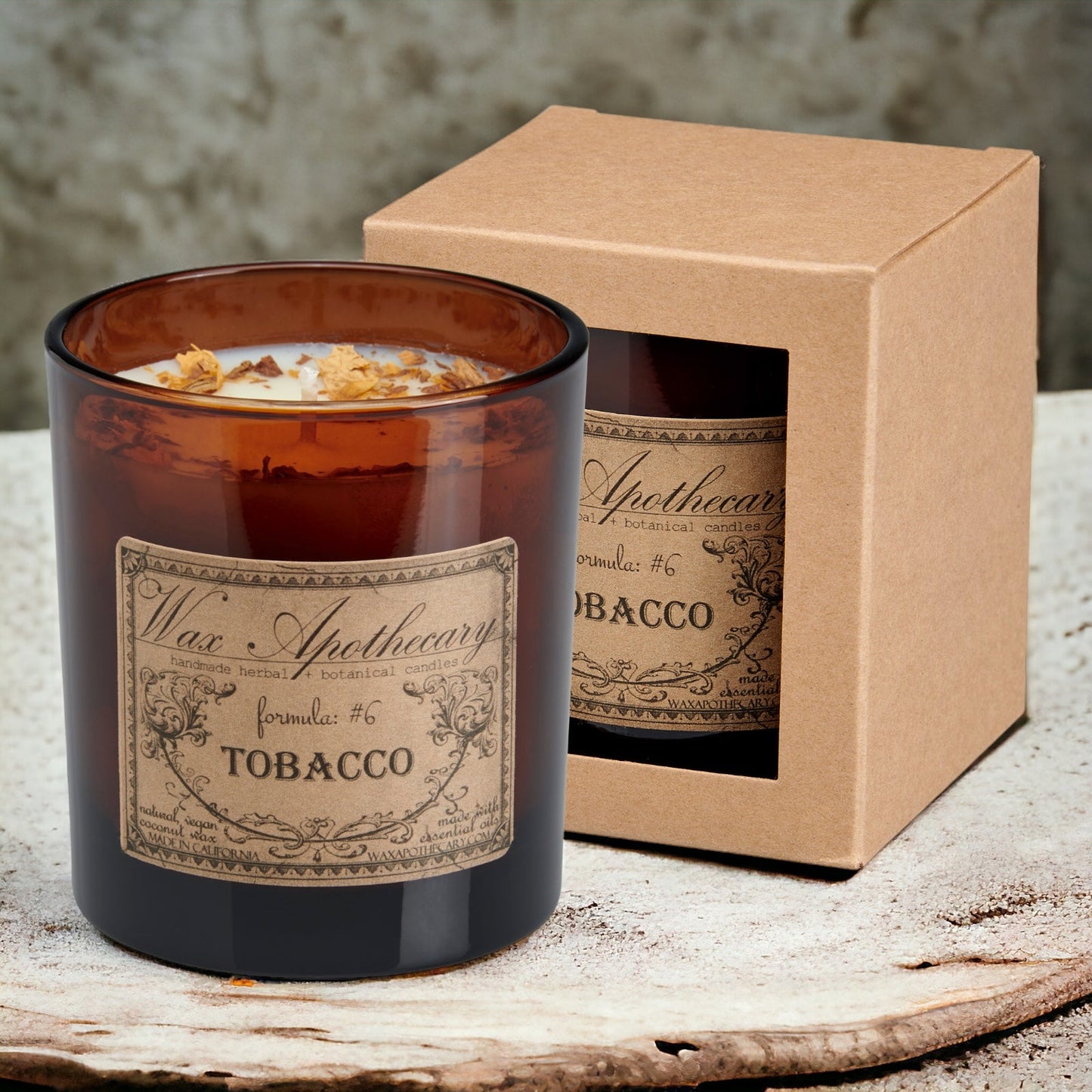 9 oz Tobacco Artisan Amber Glass Candle