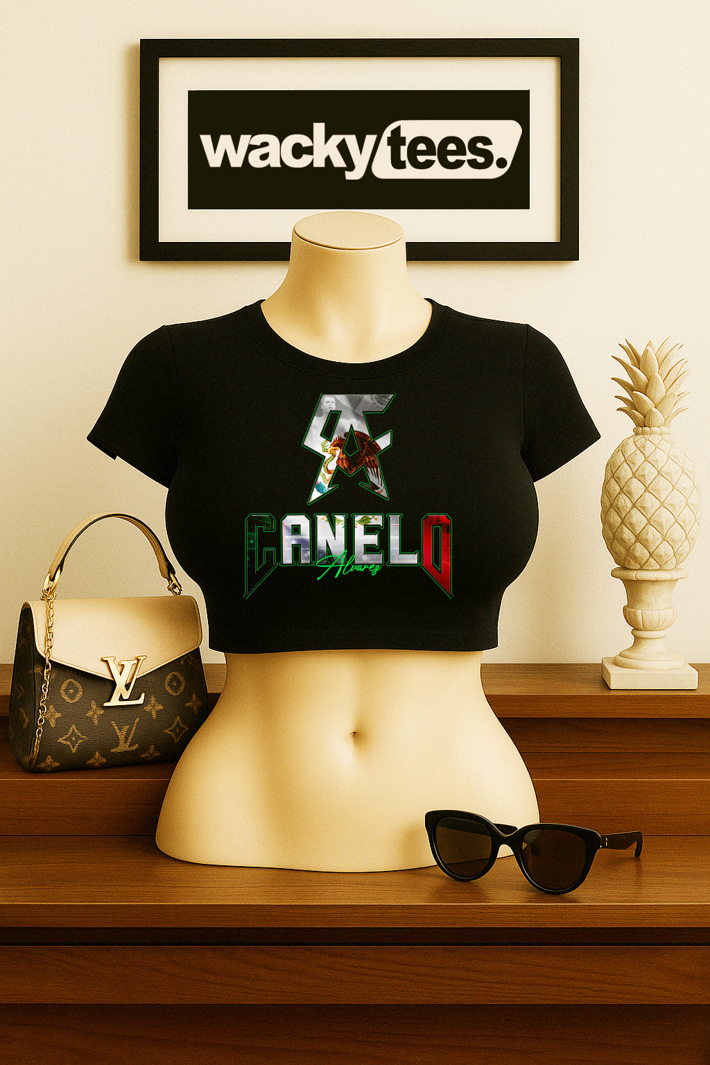 Canelo Alvarez CA Mexican Flag Boxing Distressed 1 Graphic Tee Shirt