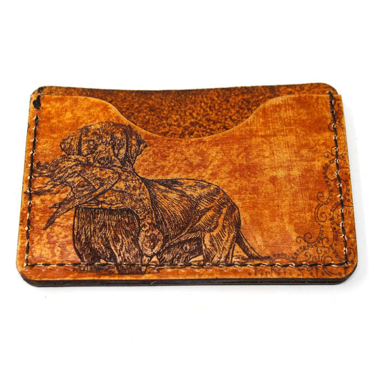 Handcrafted Duck Hunt Leather Card Wallet - Made to Order in USA