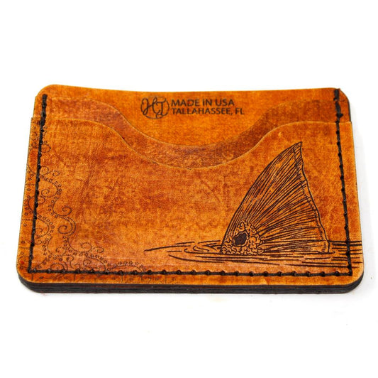 Handcrafted Redfish Leather Card Wallet - Made to Order in USA