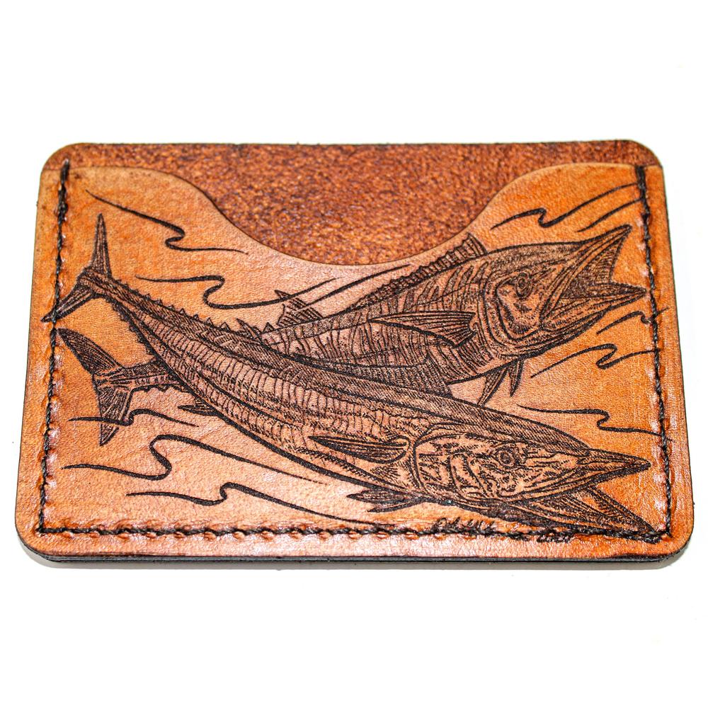 Handcrafted Wahoo Leather Card Wallet - Made to Order in USA