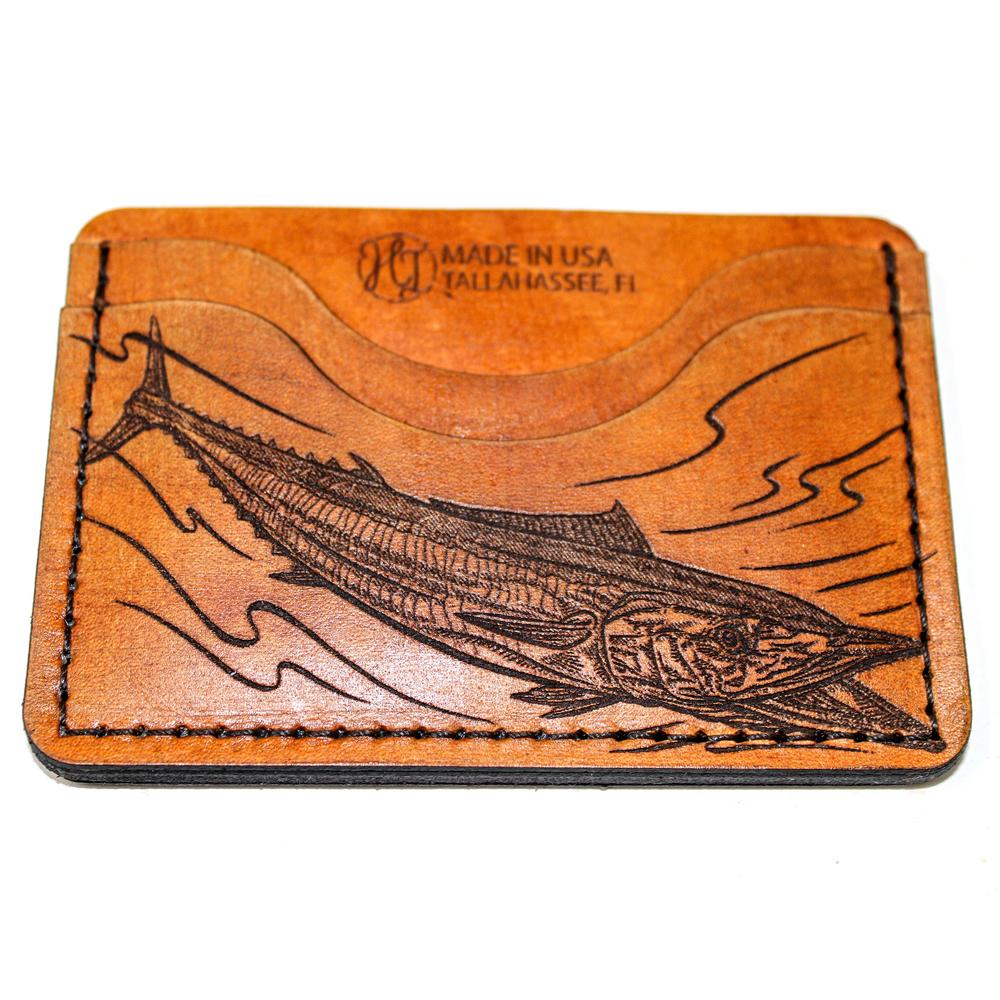 Handcrafted Wahoo Leather Card Wallet - Made to Order in USA