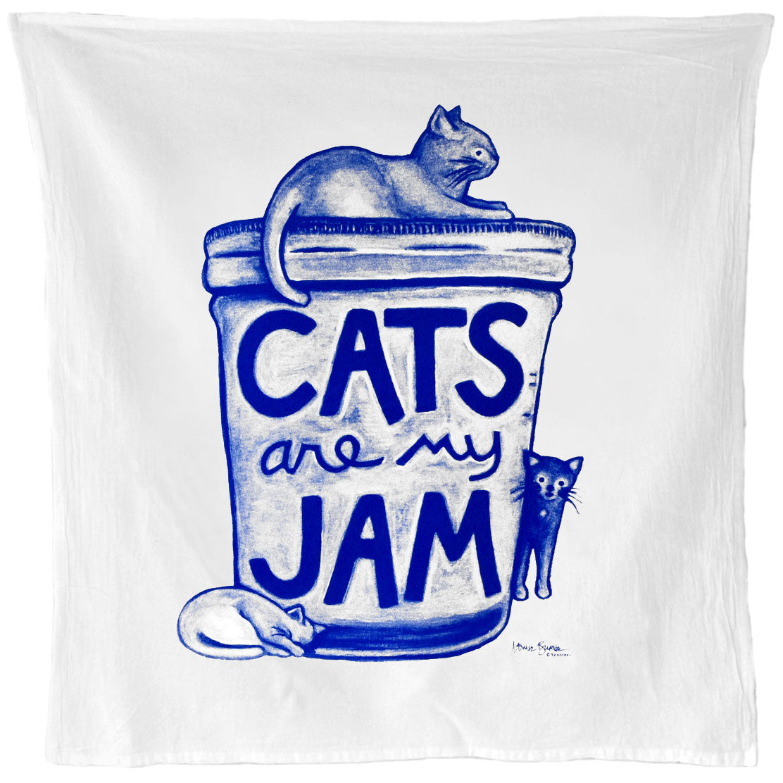 Cats Are My Jam Funny Cat Kitchen Towel | Flour Sack Tea Towel