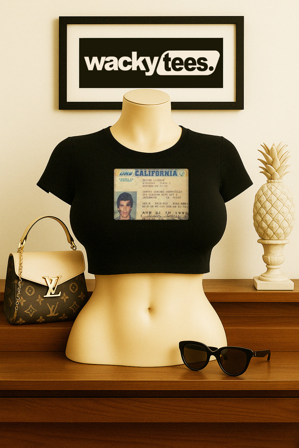 Chalino Sanchez El Gallo De Sinaloa California Drivers License CDL Graphic Tee Shirt