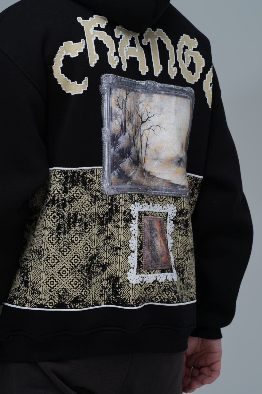 "Change" Panelled Hoodie