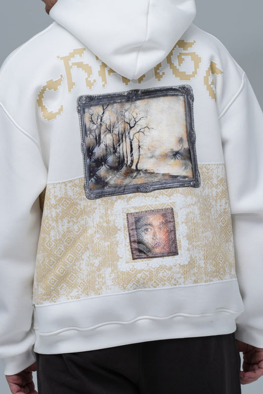 "Change" Panelled Hoodie