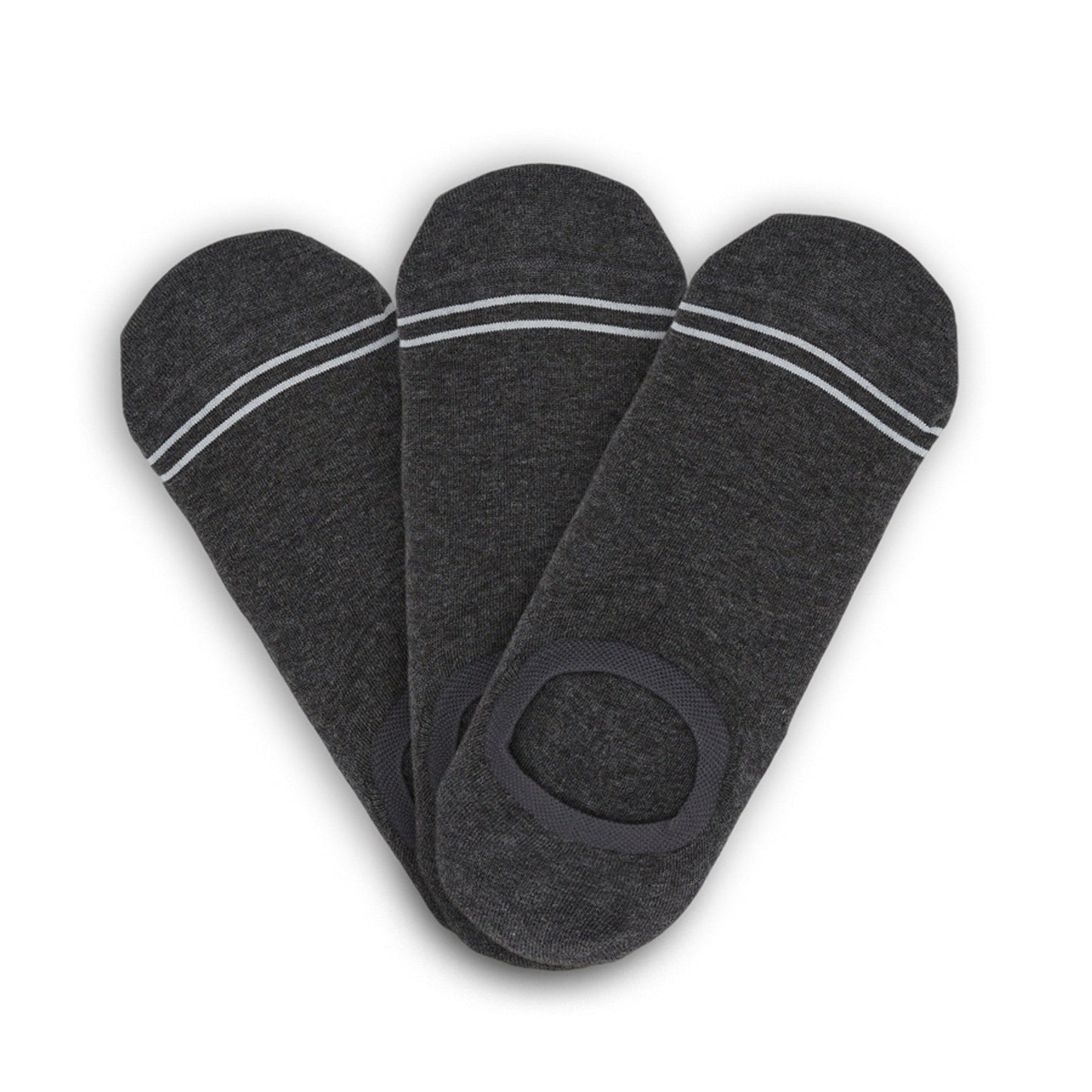 Charcoal Cotton No Show - 3 Pack