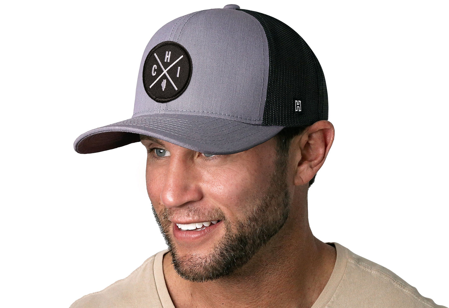 Chicago Trucker Hat  |  Gray-Black CHI X Snapback