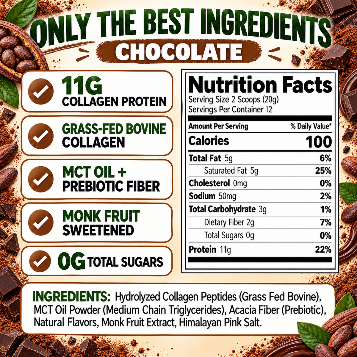 Collagen Protein Creamer - Chocolate