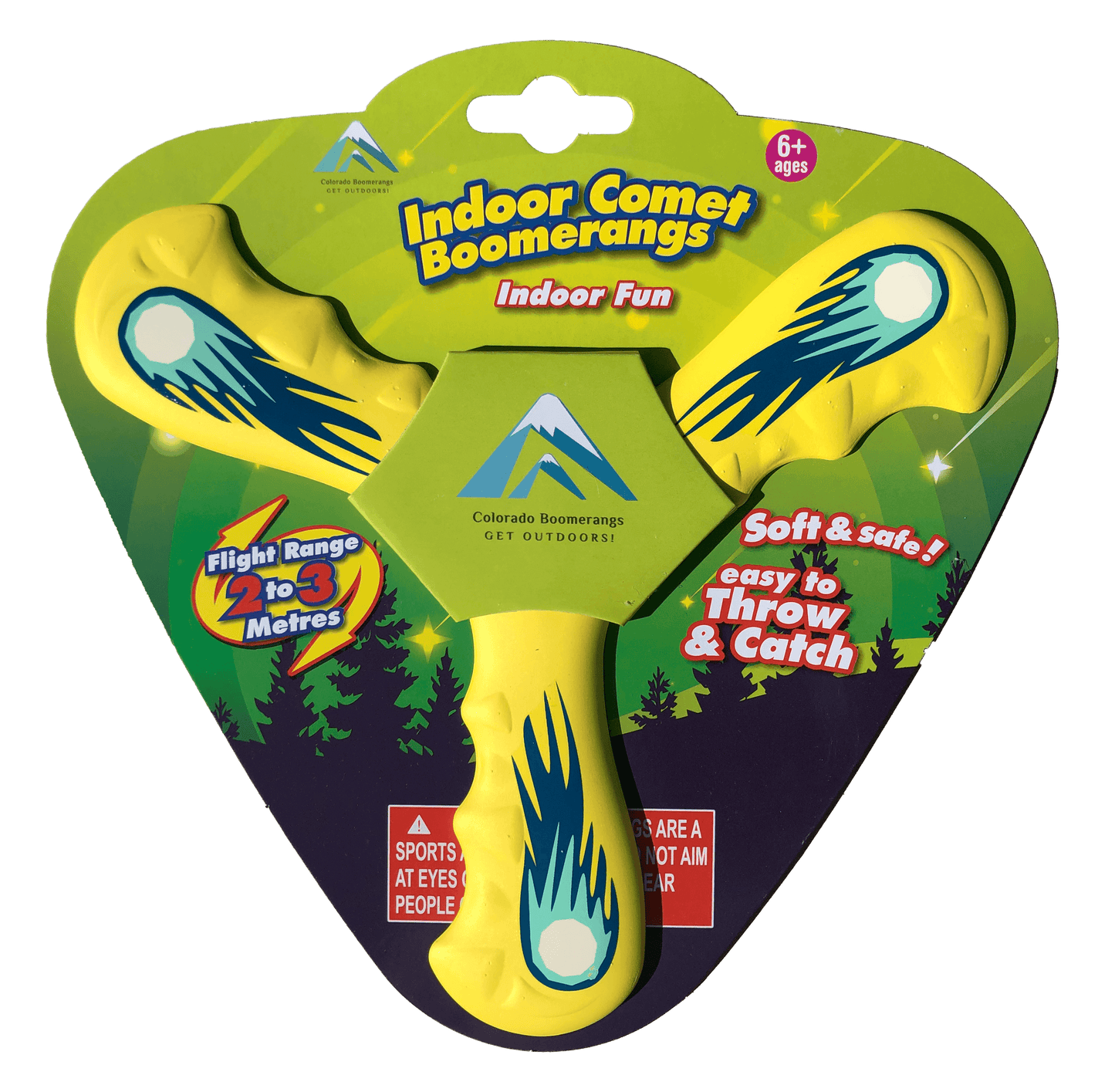 Comet Boomerangs - Soft and Safe foam boomerang for Kids as young as 6.