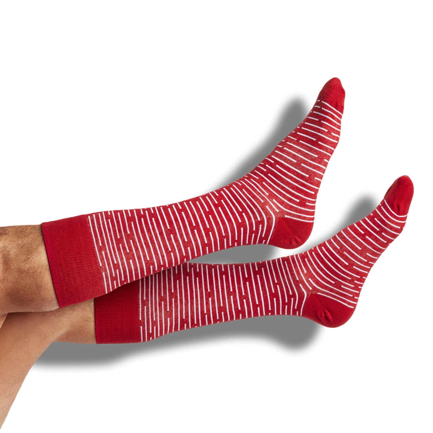 Crimson Broken Stripe Dress Socks
