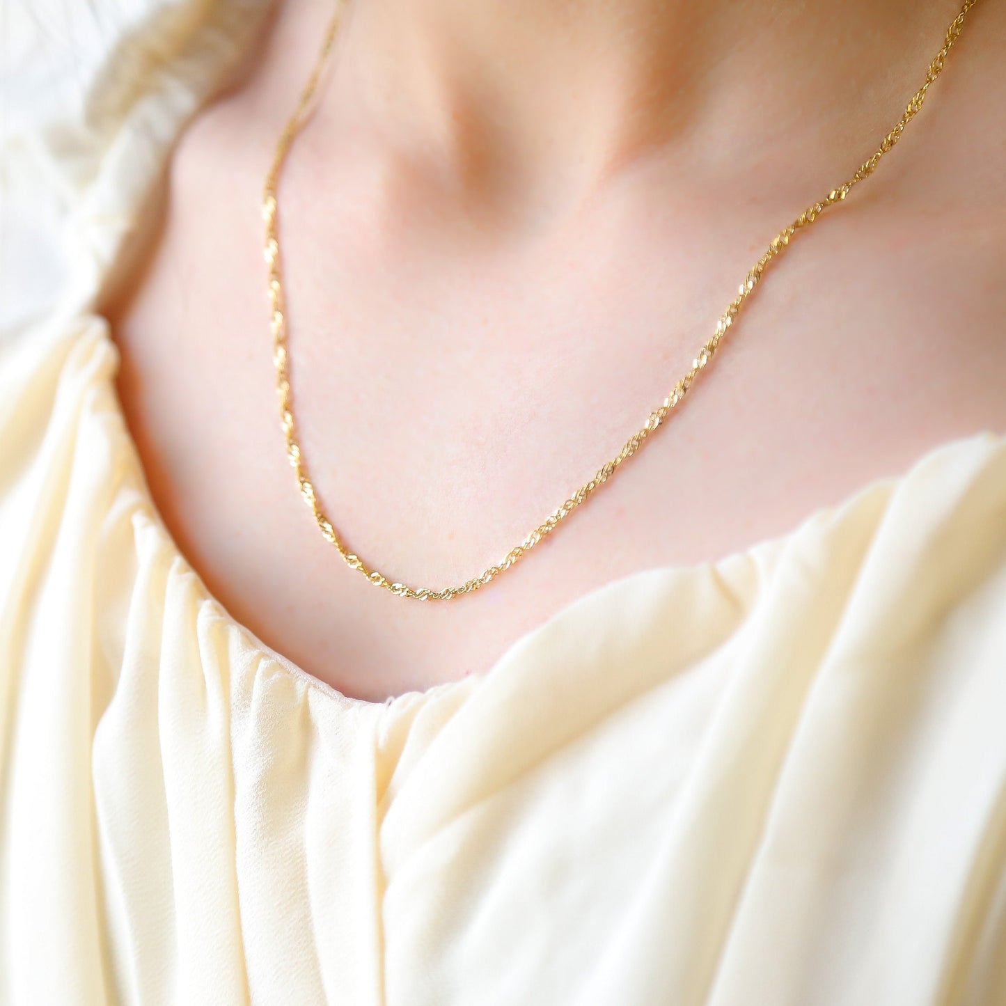 CURRENT - Twisted Chain Necklace 18K Gold Plated or Silver Steel