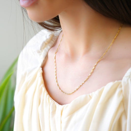 CURRENT - Twisted Chain Necklace 18K Gold Plated or Silver Steel