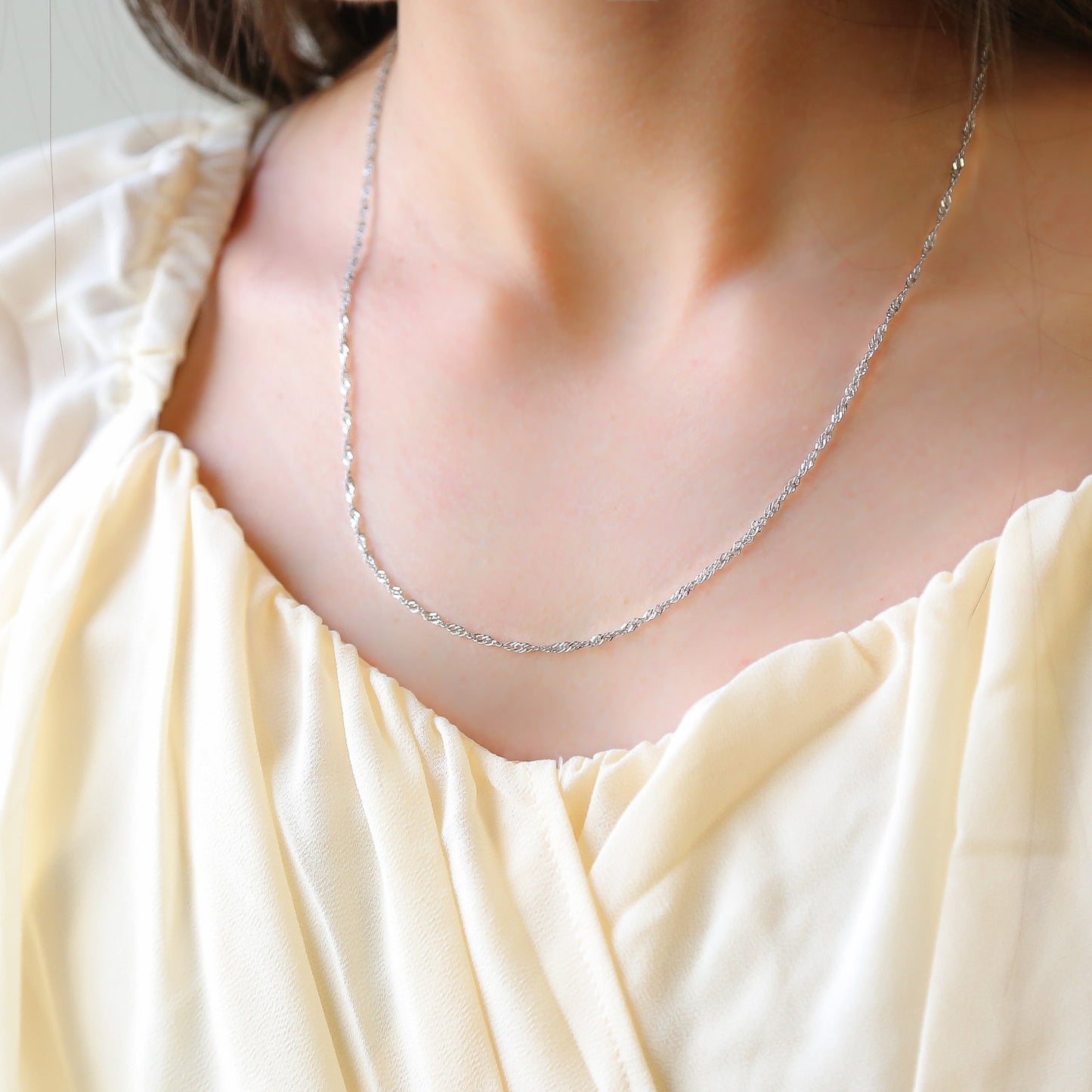CURRENT - Twisted Chain Necklace 18K Gold Plated or Silver Steel