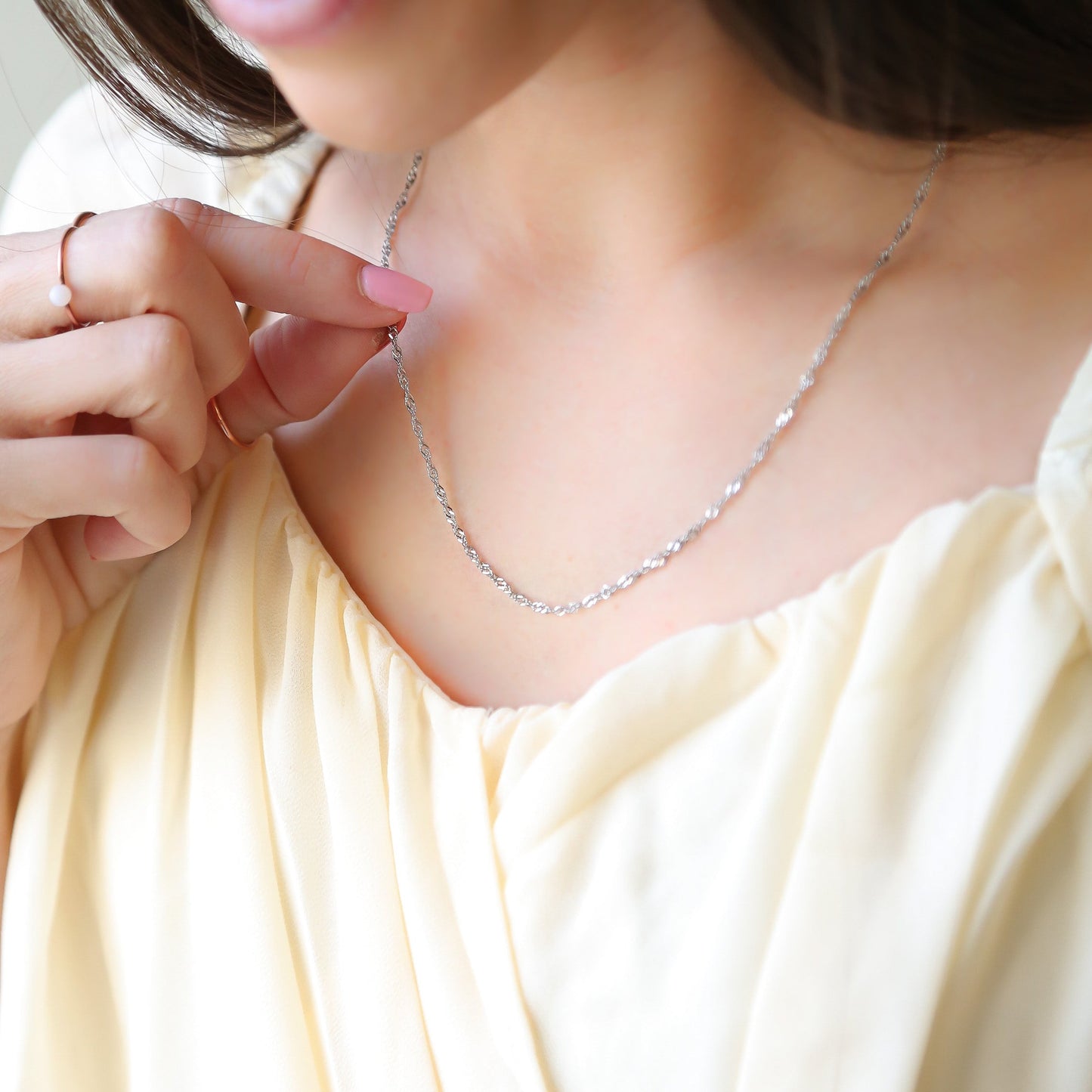 CURRENT - Twisted Chain Necklace 18K Gold Plated or Silver Steel