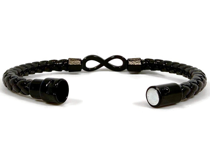 Infinity Leather Bracelet with Magnetic Clasp