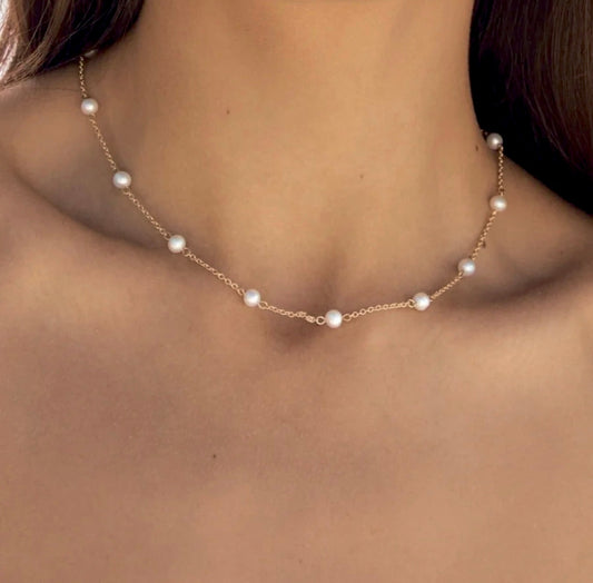 DAMSEL - 18k Gold Plated and Pearl Necklace