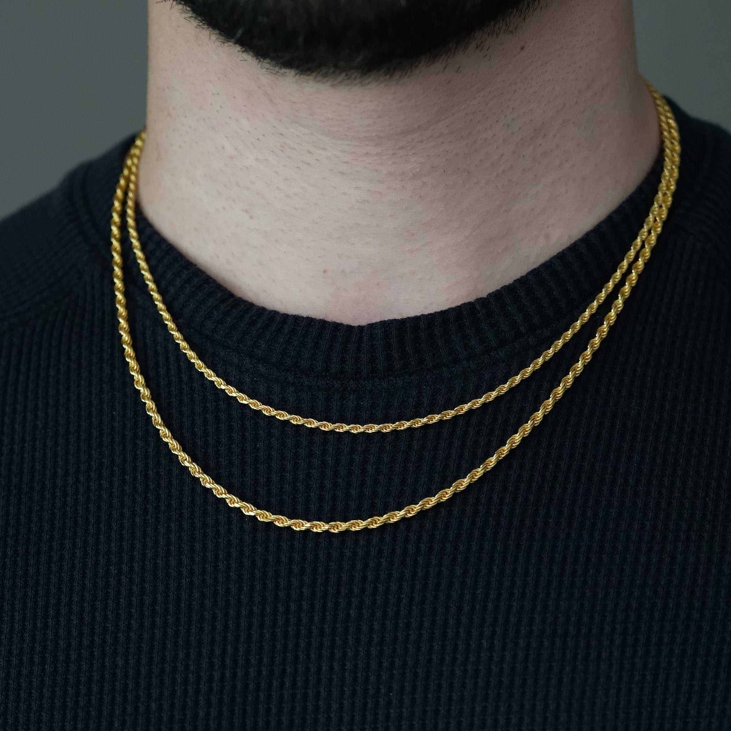 14K Gold Rope Chains in 925 Sterling Silver