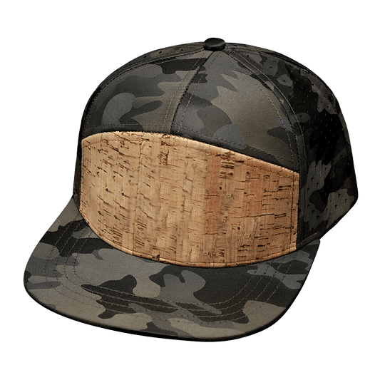 Blank - 7 Panel - Cork - Tan Camo (Unisex) - Laser Mesh