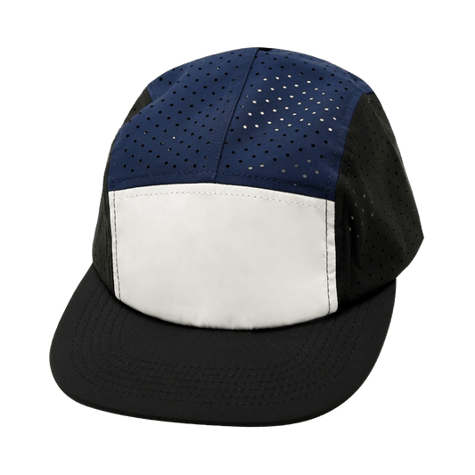 Blank - 5 Panel - Sporty - Unstructured - Pony Tail - Black / White / Navy (Unisex) - Laser Mesh