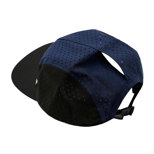 Blank - 5 Panel - Sporty - Unstructured - Pony Tail - Black / White / Navy (Unisex) - Laser Mesh