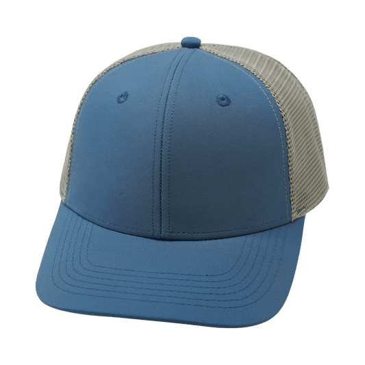 Blank - 6 Panel  - Light Blue / Gray (Unisex) - Trucker Mesh
