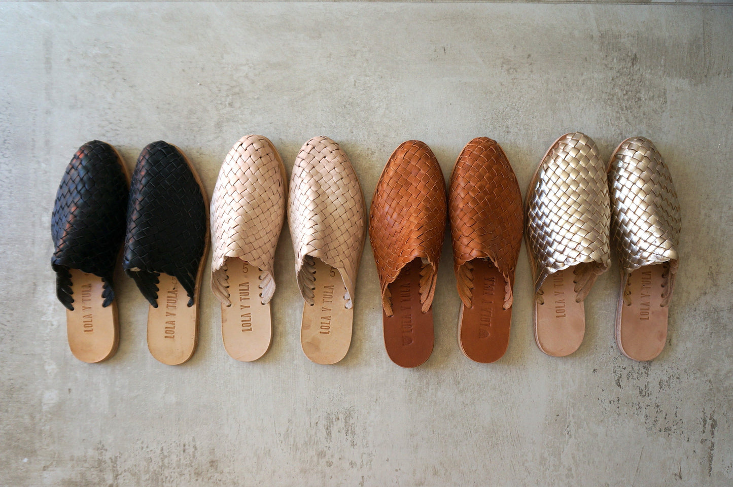 The Luisa Leather Slides Gold