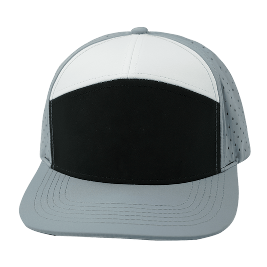Blank - 7 Panel - Gray / Black / White (Unisex) - Laser Mesh