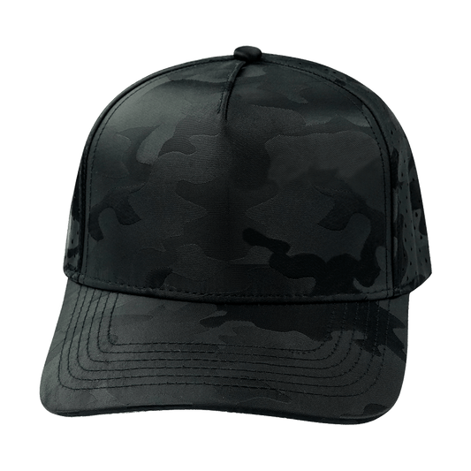 Blank - 5 Panel - Structured - Black Camo (Unisex) - Laser Mesh