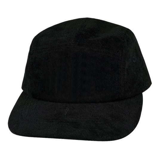 Blank - 5 Panel - Unstructured - Corduroy - Black (Unisex) - Full Fabric